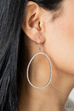 Load image into Gallery viewer, Paparazzi OVAL-ruled! - White Earrings
