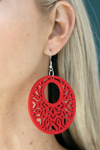 Paparazzi Tropical Reef - Red Earring