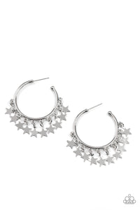 Paparazzi Happy Independence Day - Silver Earring