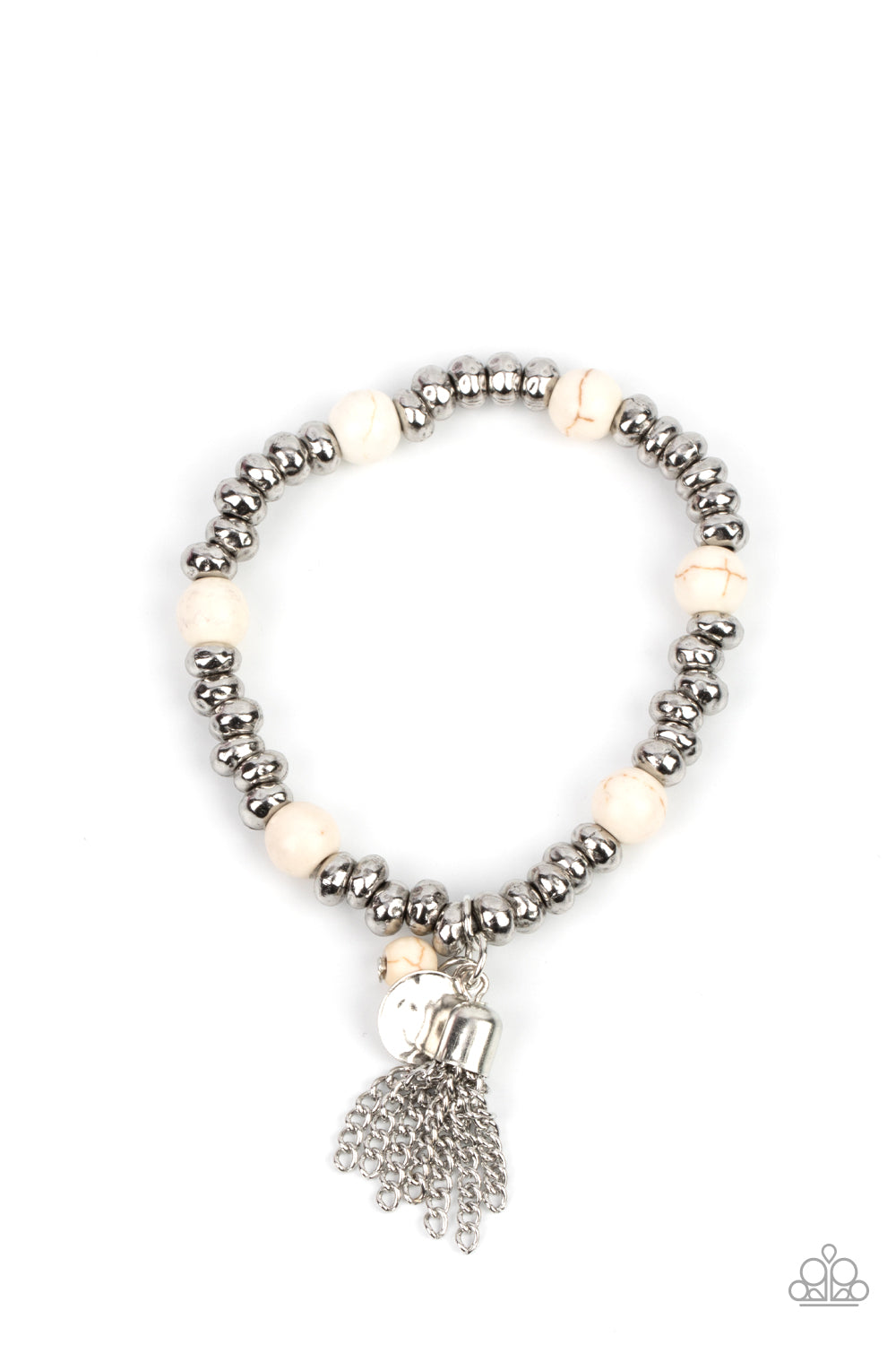 Paparazzi Whimsically Wanderlust - White Bracelet