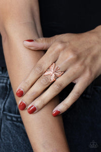 Paparazzi Blinged Out Butterfly - Copper Ring