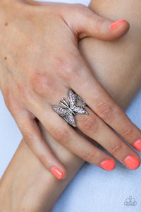 Paparazzi Blinged Out Butterfly - Pink Ring