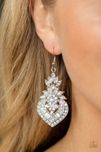 Paparazzi Royal Hustle - White Earrings