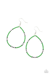 Paparazzi Keep Up The Good BEADWORK - Green Earring