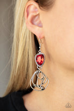 Load image into Gallery viewer, Paparazzi Galactic Drama - Red Earring
