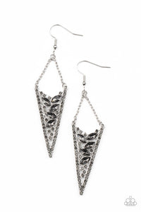 Paparazzi Sharp-Dressed Drama - Silver Earrings
