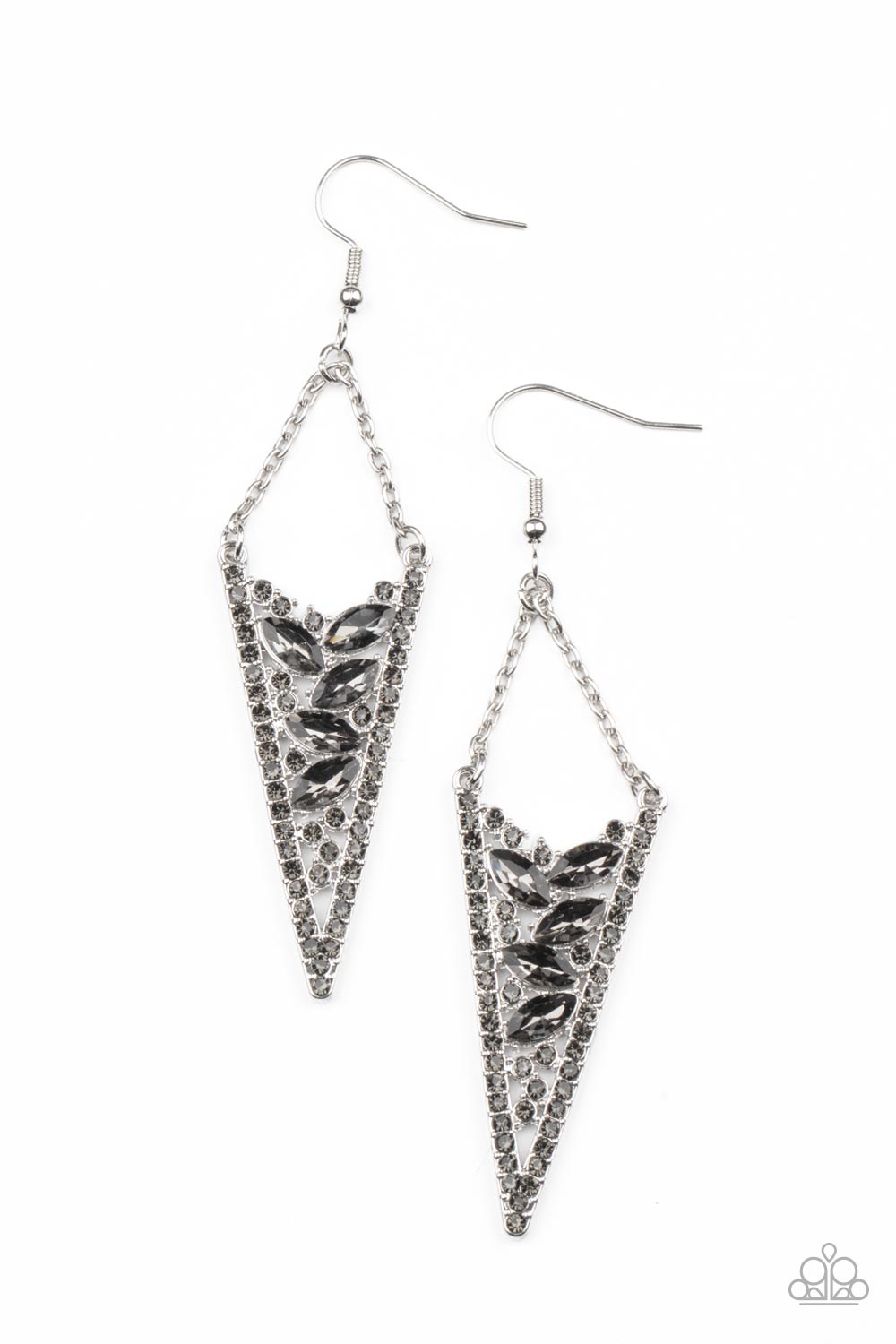 Paparazzi Sharp-Dressed Drama - Silver Earrings