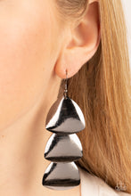 Load image into Gallery viewer, Paparazzi Modishly Metallic - Black Earrings
