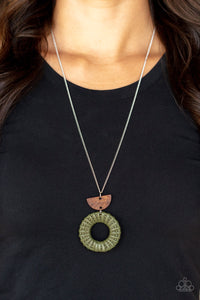 Paparazzi Homespun Stylist - Green Necklace