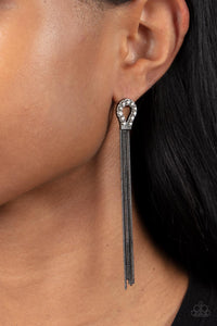 Paparazzi Dallas Debutante - Black Earring