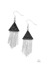 Load image into Gallery viewer, Paparazzi Pyramid SHEEN - Black Earrings
