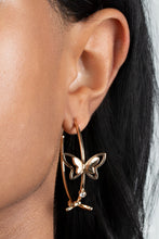 Load image into Gallery viewer, Paparazzi Full Out Flutter - Gold Earring
