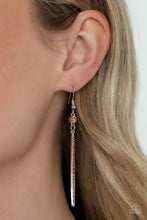 Load image into Gallery viewer, Paparazzi Skyscraping Shimmer - Brown Earring

