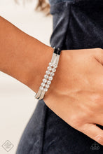 Load image into Gallery viewer, Paparazzi Doubled Down Dazzle - White Bracelet
