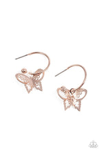 Load image into Gallery viewer, Paparazzi Butterfly Freestyle - Rose Gold Earring
