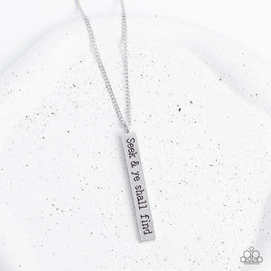 Paparazzi Matt 7:7 - Silver Necklace