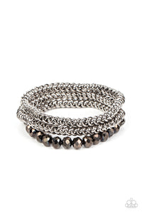 Paparazzi Gutsy and Glitzy - Silver Bracelet