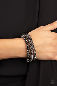 Paparazzi Gutsy and Glitzy - Silver Bracelet