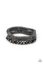 Load image into Gallery viewer, Paparazzi Gutsy and Glitzy - Black Bracelet
