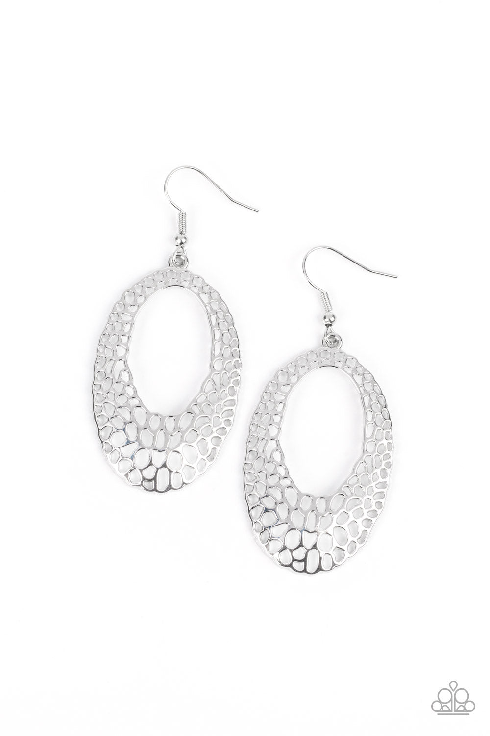 Paparazzi The HOLE Nine Yards - Silver Earrings