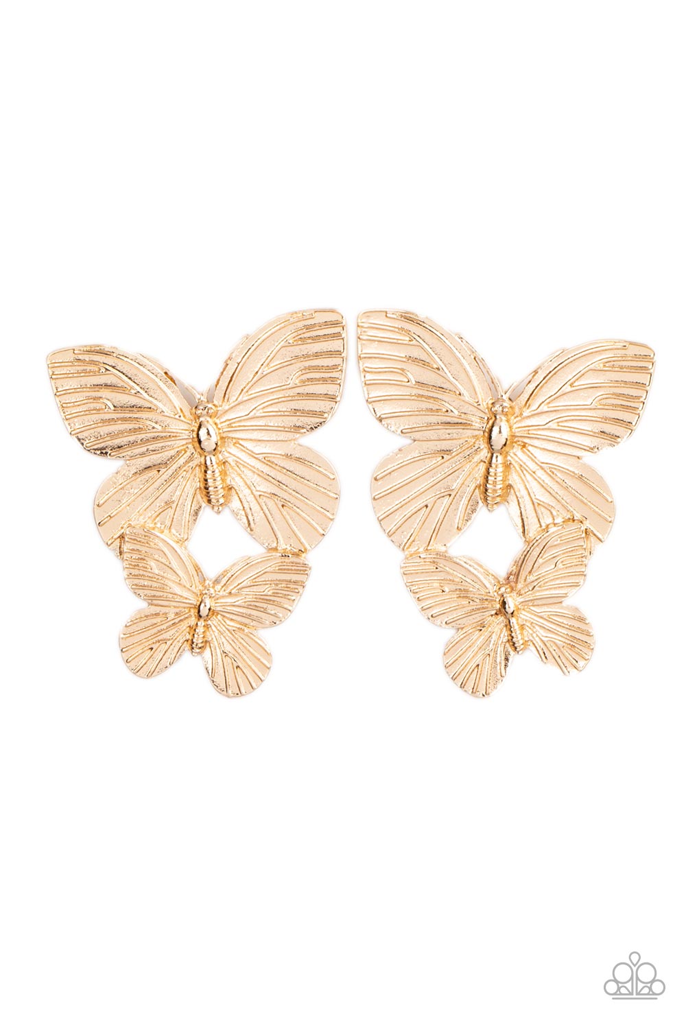 Paparazzi Blushing Butterflies - Gold Earring
