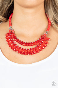 Paparazzi All Across the GLOBETROTTER - Red Necklace