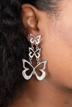 Load image into Gallery viewer, Paparazzi Flamboyant Flutter - White Earrings
