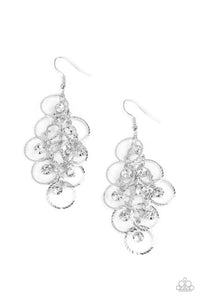 Paparazzi Head Rush - White Earrings