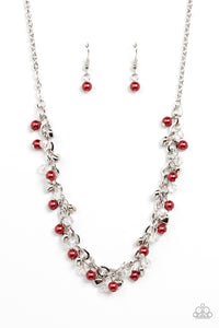 Paparazzi Soft-Hearted Shimmer - Red Necklace