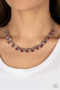 Paparazzi Soft-Hearted Shimmer - Red Necklace