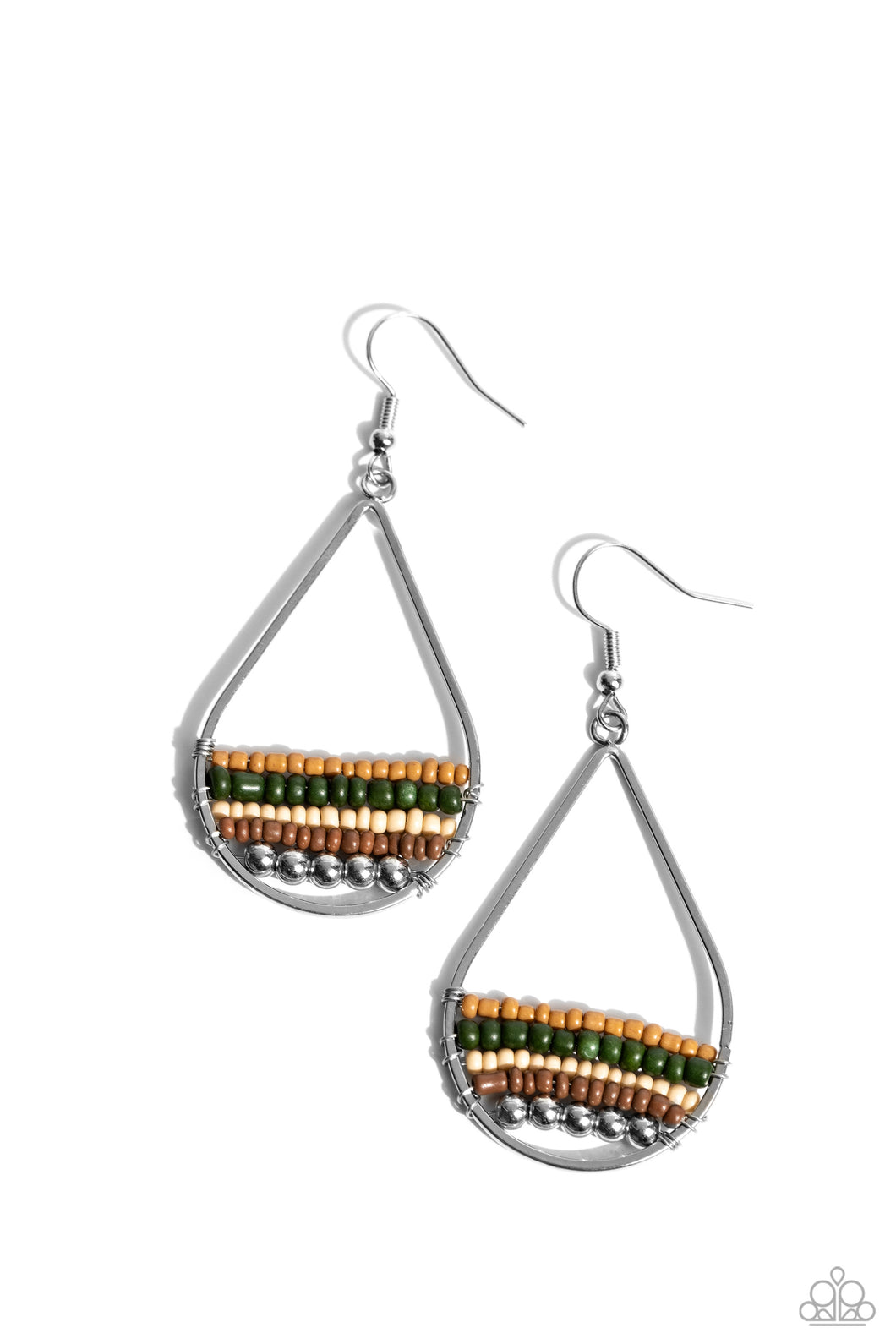 Paparazzi Mojave Mardi Gras - Green Earrings