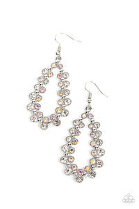 Paparazzi Its About to GLOW Down - White Earrings