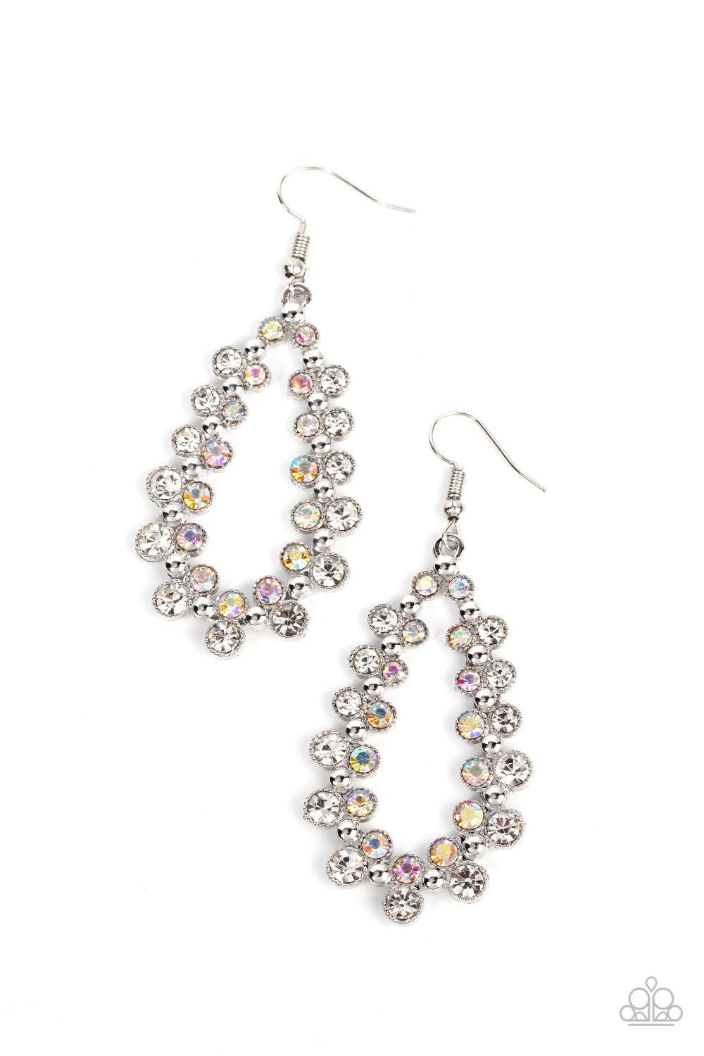 Paparazzi Its About to GLOW Down - White Earrings