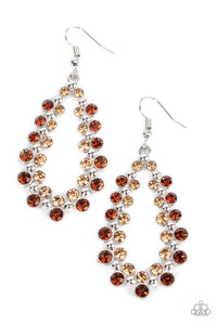 Paparazzi Its About to GLOW Down - Brown Earrings