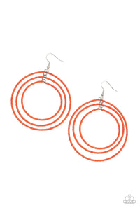 Paparazzi Colorfully Circulating - Orange Earrings