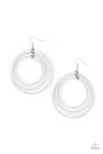 Load image into Gallery viewer, Paparazzi Colorfully Circulating - White Earrings
