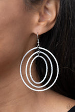 Load image into Gallery viewer, Paparazzi Colorfully Circulating - White Earrings

