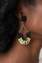 Load image into Gallery viewer, Papa Make it RAINBOW - Black Earring
