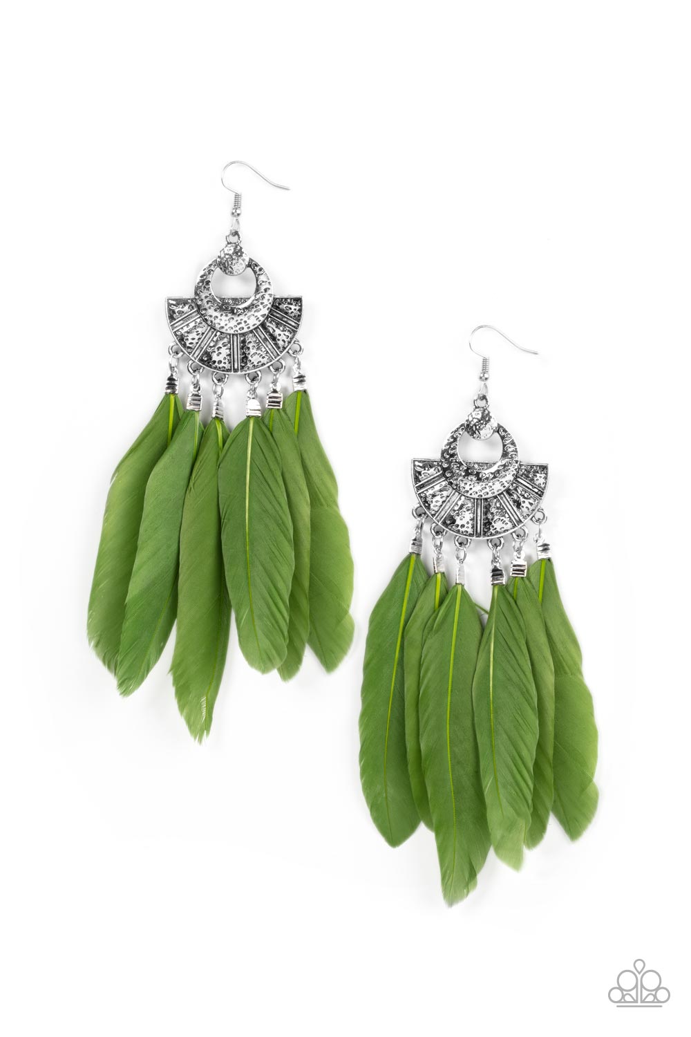 Paparazzi Plume Paradise - Green Earring