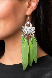 Paparazzi Plume Paradise - Green Earring