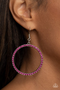 Paparazzi Head-Turning Halo - Pink Earring