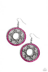 Paparazzi Whirly Whirlpool - Pink Earrings