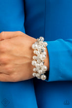 Load image into Gallery viewer, Paparazzi Elegantly Exaggerated - White Bracelet
