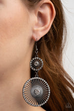 Load image into Gallery viewer, Paparazzi Bring Down the WHEELHOUSE - Black Earring
