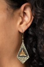 Load image into Gallery viewer, Paparazzi Cosmic Destination - Brass Earrings
