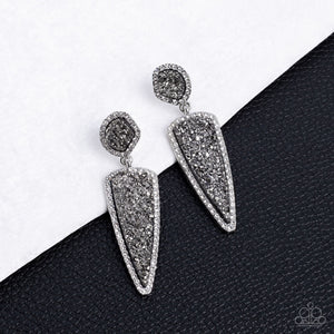 Paparazzi Druzy Desire - Silver Earrings