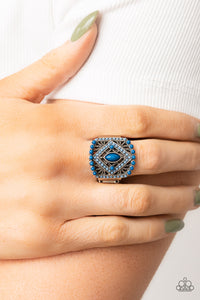 Paparazzi Amplified Aztec - Blue Ring