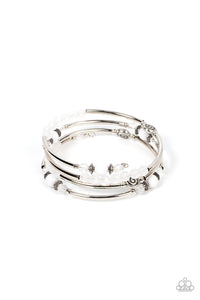 Paparazzi Whimsically Whirly - White Bracelet