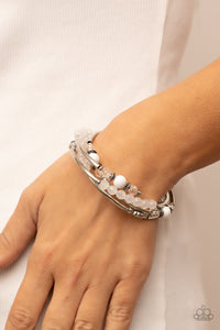 Paparazzi Whimsically Whirly - White Bracelet