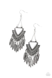 Paparazzi Shady Oasis - White Earrings